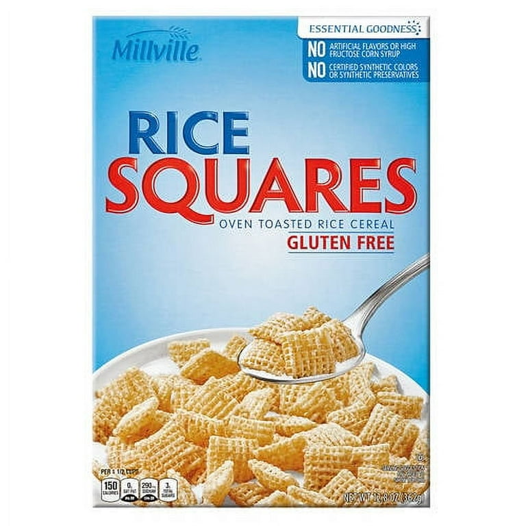 Millville Gluten Free Rice Squares Oven Toasted Rice Cereal