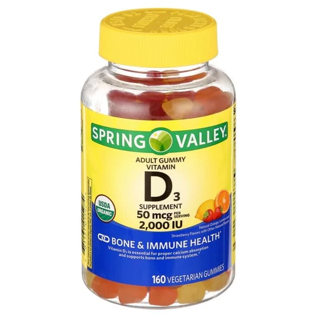 Spring Valley Vegetarian Vitamin D3 Gummies, 2000 Iu, 50 Mcg, 160 Vegetarian Gummies