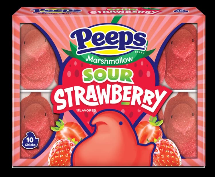 Peeps Sour Strawberry Flavored Marshmallow Chicks