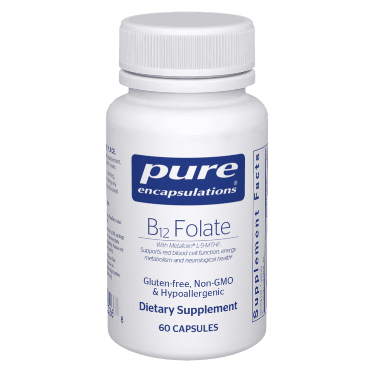 Pure Encapsulations B12 Folate With Metafolin L-5-Mthf 60 Capsules