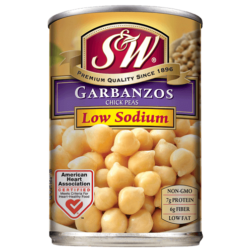 S&W Beans Garbanzo 50% Less Sodium