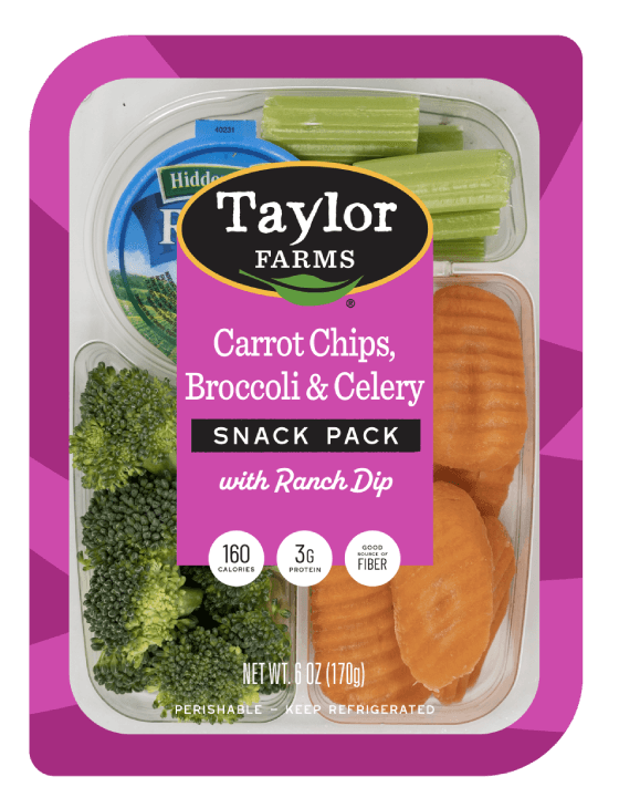 Taylor Farms Carrot Chips, Broccoli & Celery Snack Pack With Ranch Dip
