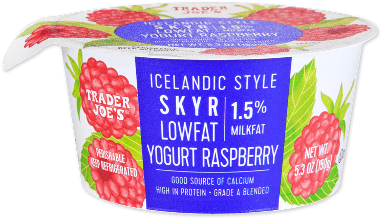 Trader Joe'S Icelandic Style Skyr 1.5% Lowfat Milkfat Yogurt Raspberry