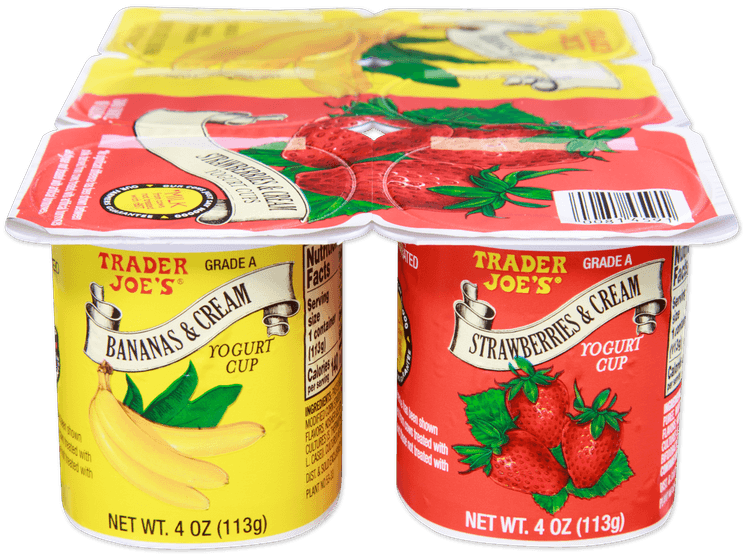 Trader Joe'S Strawberries & Cream, Bananas & Cream Yogurt