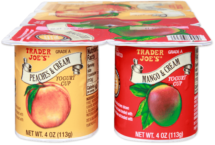 Trader Joe'S Peaches & Cream, Mango & Cream Yogurt