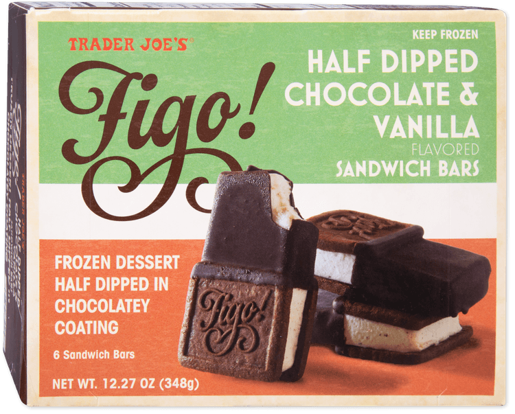 Trader Joe'S Figo! Half Dipped Chocolate & Vanilla Sandwich Bars