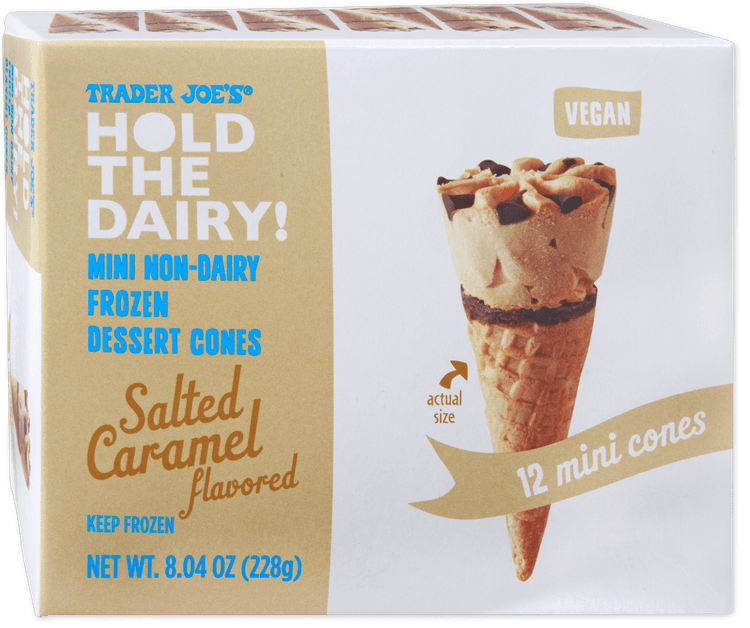 Trader Joe'S Hold The Dairy! Mini Dessert Cones Salted Caramel