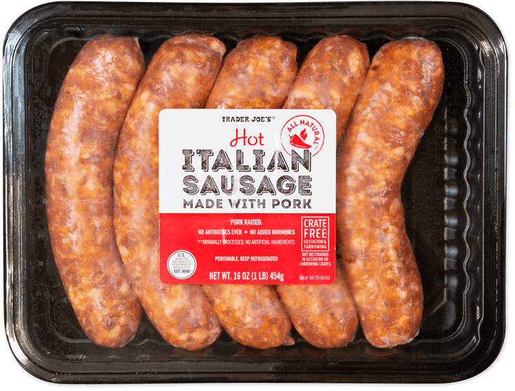 Trader Joe'S Hot Italian Sausage Made With Pork