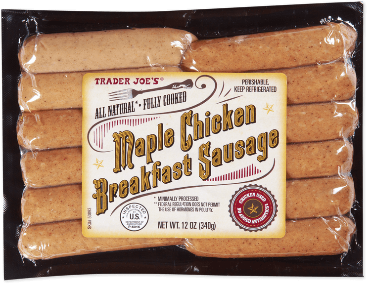 All Natural Fully Cooked Maple Chicken Breakfast Sausage