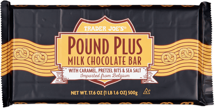 Trader Joe'S Pound Plus Milk Chocolate Bar With Caramel, Pretzel, Sea Salt