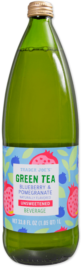 Trader Joe'S Green Tea Blueberry & Pomegranate Unsweetened Beverage