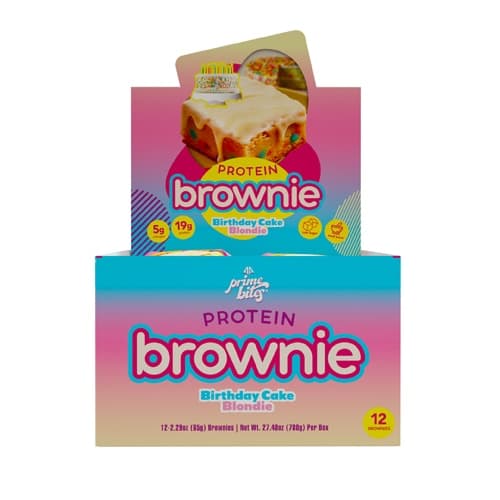 Alpha Prime Bites Protein Brownies Glazed Birthday Cake Blondie