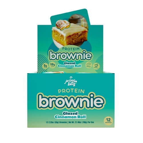 Alpha Prime Bites Protein Brownies Glazed Cinnamon Roll