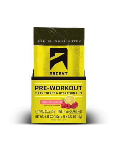 Ascent Pre-Workout Fuel Energy Drink Mix Raspberry Lemonade