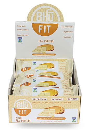 Bhu Fit Vegan Pea Protein Bar Peanut Butter & White Chocolate