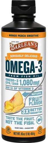 Barlean'S Seriously Delicious Omega-3 Fish Oil Smoothie Mango Peach