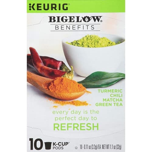 Bigelow Tea Benefits Refresh Turmeric Chili Matcha Herbal Greentea