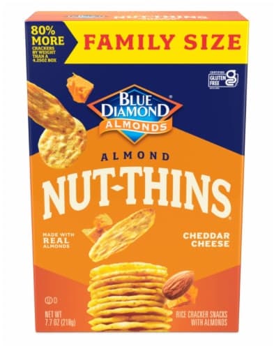Blue Diamond Almonds Nut-Thins Cheddar Cheese Rice Crackers Snacks