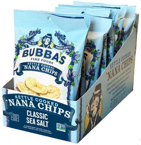 Bubba'S Fine Foods Kettle Cooked 'Nana Chips Sea Salt