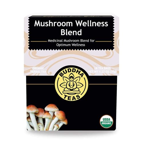 Buddha Teas Organic Herbal Tea, Mushroom Wellness Blend, Caffeine Free