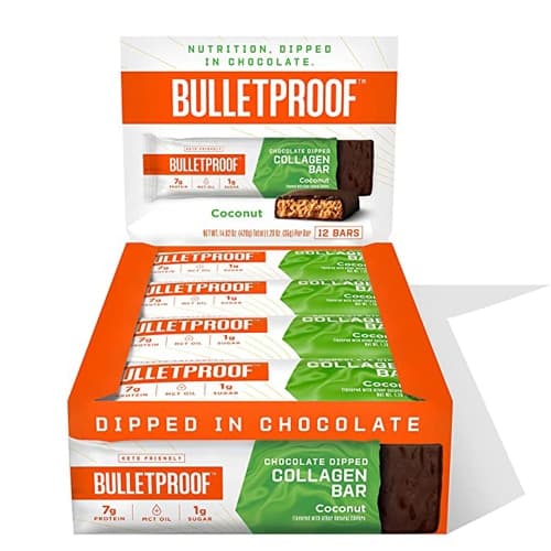 Bulletproof Chocolate Dipped Collagen Protein Bars Coconut