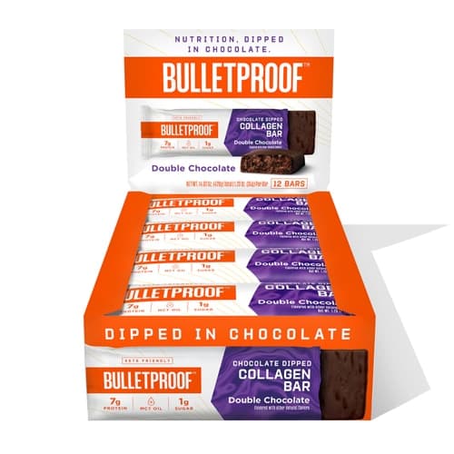 Bulletproof Chocolate Dipped Collagen Protein Bars Double Chocolate