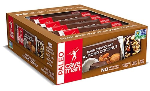 Caveman Foods Nutrition Bars Gluten Free Paleo Dark Chocolate Almond Coconut