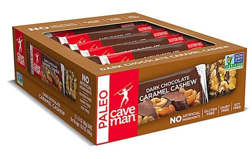Caveman Foods Nutrition Bars Gluten Free Paleo Dark Chocolate Caramel Cashew