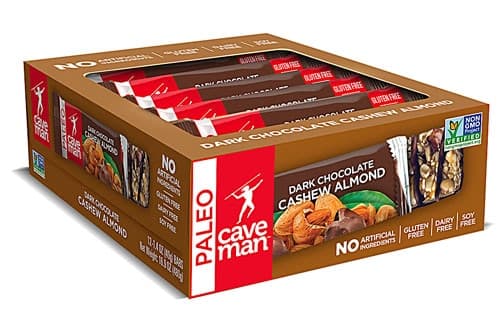Caveman Foods Nutrition Bars Gluten Free Paleo Dark Chocolate Cashew Almond