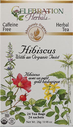 Celebration Herbals Hibiscus With An Organic Twist Tea Caffeine Free