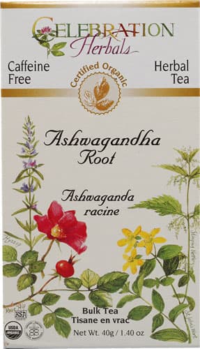 Celebration Herbals Organic Herbal Tea Caffeine Free Ashwaganda Root