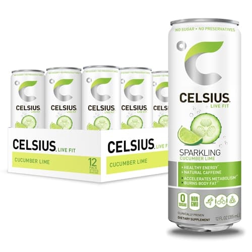 Celsius Energy Drink With Stevia Sparkling Cucumber Lime