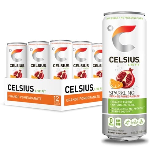 Celsius Energy Drink With Stevia Sparkling Orange Pomegranate
