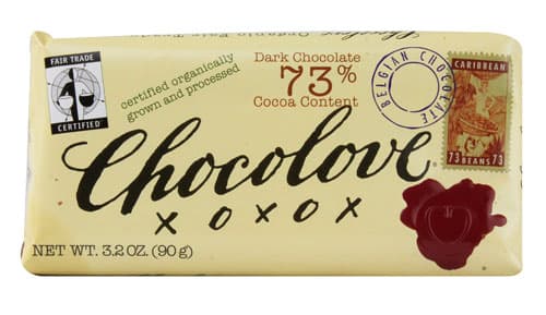 Chocolove Fair Trade Dark Chocolate Bar 73% Plain