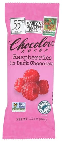 Chocolove Kosher Raspberries In Dark Chocolate Bar 55%