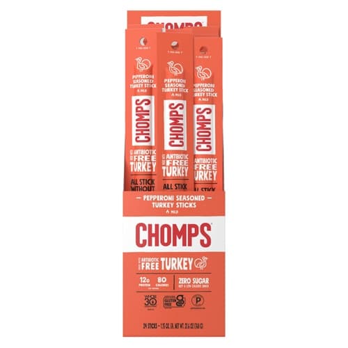 Chomps Paleo Sugar Free Pepperoni Seasoned Turkey