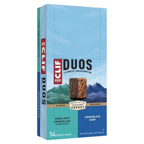 Clif Duos Energy Bars Cool Mint Chocolate + Chocolate Chip