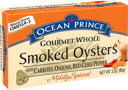 Crown Prince Ocean Prince Gourmet Whole Smoked Oysters Carrots, Onions, Red Chili Pepper