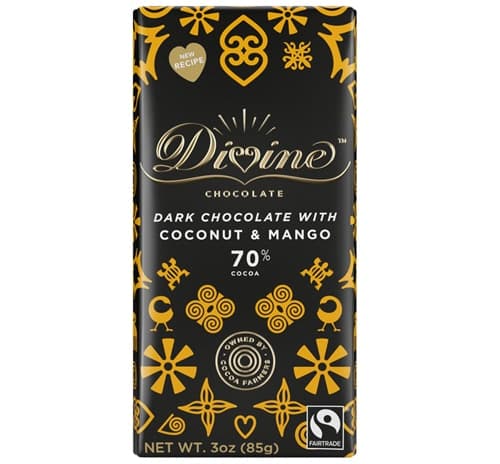 Divine Dark Chocolate Bar With Mango & Coconut