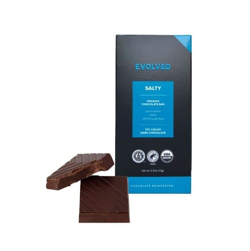 Eatingevolved 72% Cacao Dark Chocolate Bar Salty