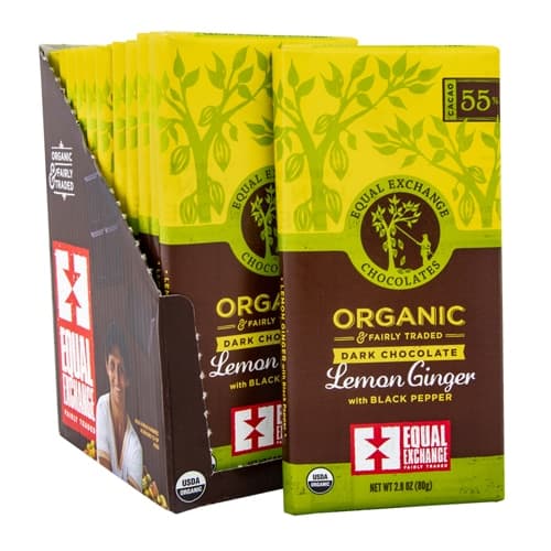 Equal Exchange Organic Dark Chocolate Lemon Ginger With Black Pepper