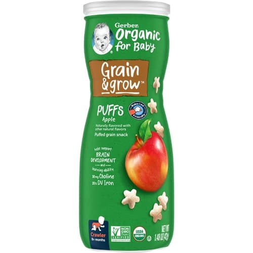 Gerber Organic Puffs Puffed Grain Snack Apple