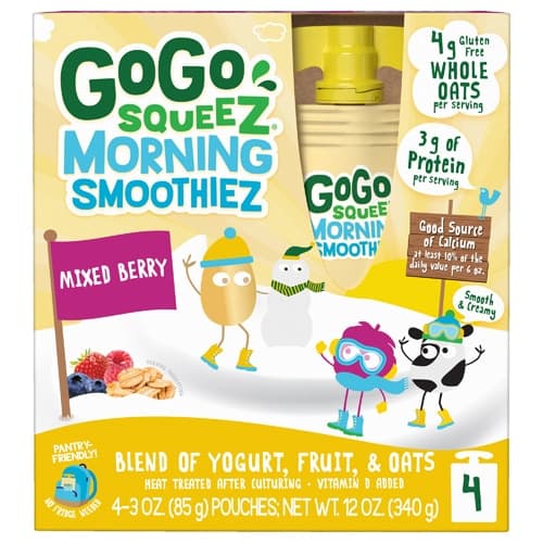 Gogo Squeez Morning Smoothiez Mixed Berry Pouches