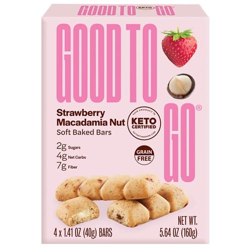 Good To Go Soft Baked Keto Snack Bars Strawberry Macadamia
