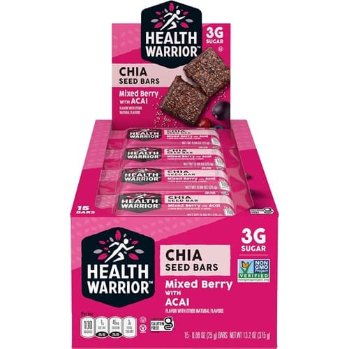 Health Warrior Chia Bars Mixed Berry With Acai