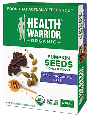Health Warrior Pumpkin Seed Bar Gluten & Dairy Free Dark Chocolate