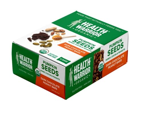 Health Warrior Pumpkin Seeds Honey, Cocoa & Peanuts Dark Chocolate Peanut Bars