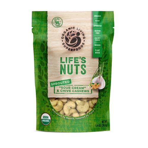 Healthy Truth Life'S Nuts-Sprouted Cashews Sour Cream & Chives