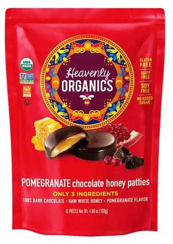 Heavenly Organics Honey Patties Gluten Free Chocolate Pomegranate