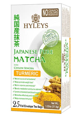 Hyleys Japanese Pure Matcha Tea With Ceylon Sencha Turmeric